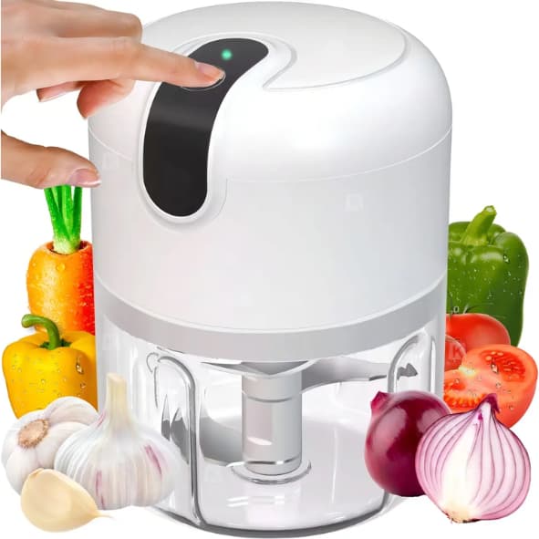 Mini Processador de Alimentos Triturador Elétrico Portátil 250ml USB Sem Fio Alho Legumes Gengibre
