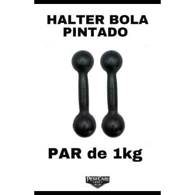 Par Halter Bola 1kg Pintado – Peso Livre Treino Funcional Academia em Casa