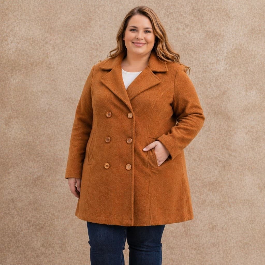 Sobretudo Feminino Plus Size Lã Batida Grande Casaco Parka Longa Peluciado Luxo Elegante
