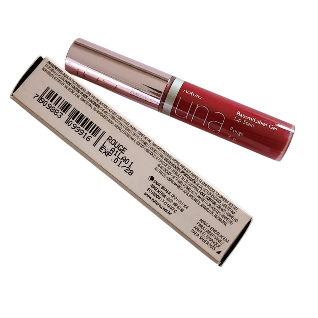 Natura Una Batom e Blush 12h Gel Lip Stain Cor Rouge 3 g