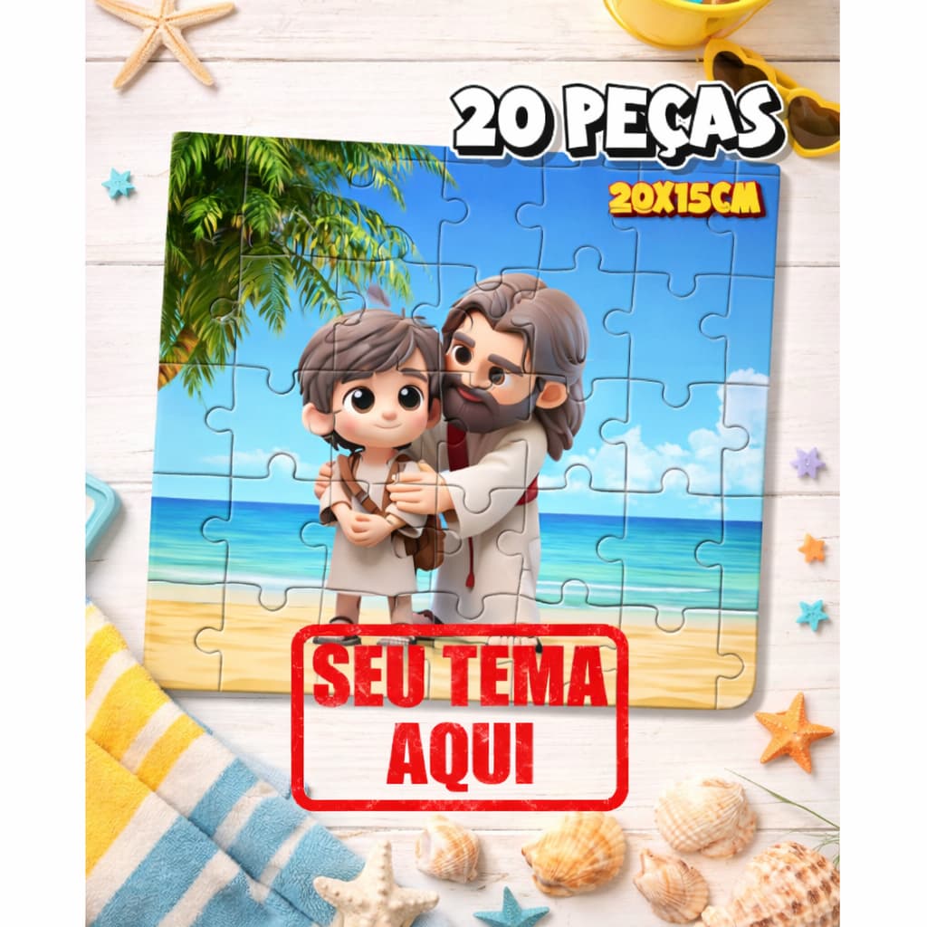 Quebra cabeça Brinde de festa 20 Peças - Personalizado