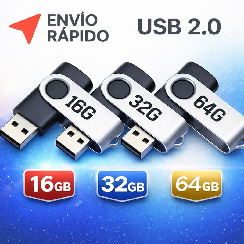 Pen Drive 16GB 32GB 64GB USB 2.0 Flash Drive Metal Giratório Compatível com PC Notebook Carro