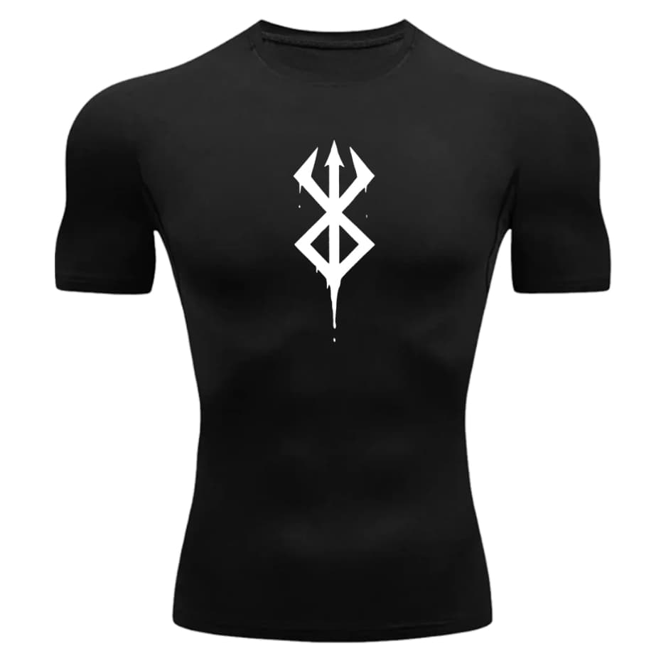 Camisa de Compressao Berserk Camiseta Masculina Treino Academia Manga Curta Rash Guard Fitness