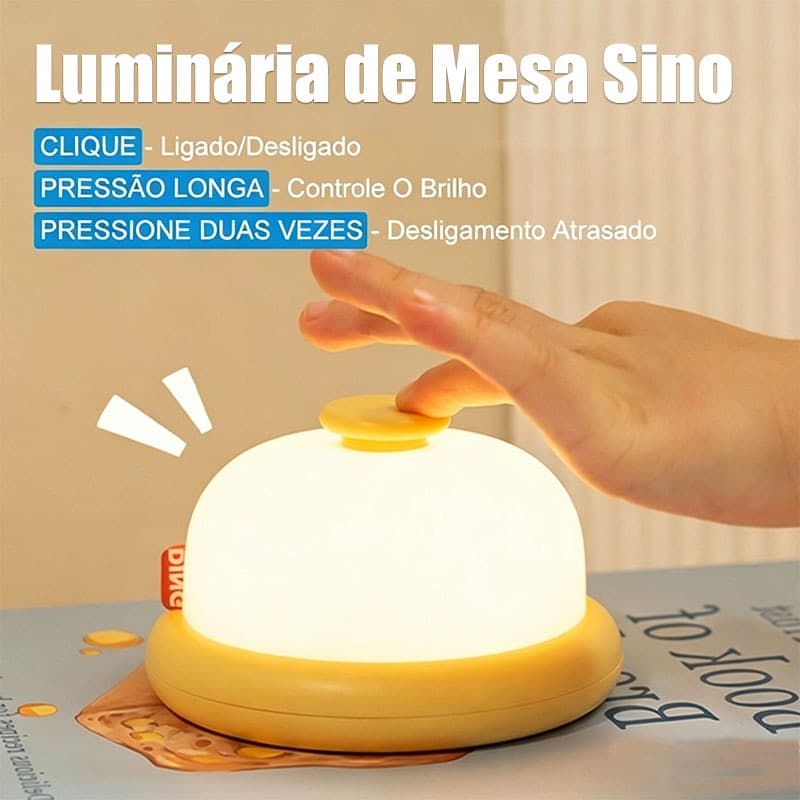 Luz Noturna De Controle Toque Fofa LED Para Dormir Recarregável Luminária Para Quarto