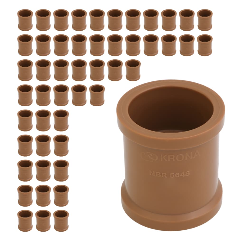 Kit 50 Luva Soldável 20mm 1/2 Polegada Pvc Krona Conexão