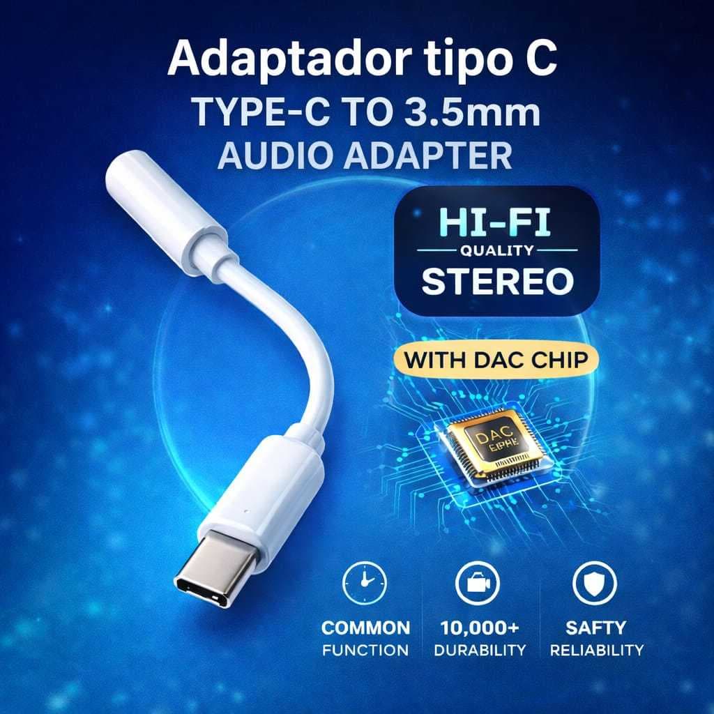 Adaptador Tipo C  para fone p2  3.5mm Áudio Fone de Ouvido 3.5 mm Compativel Android