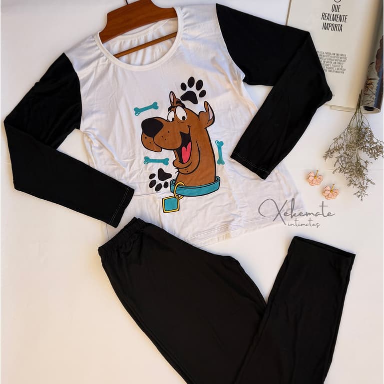 Kit Pijamas de Inverno Manga Longa Calça Suede Estampados Confortável Moda Feminina Elástico Cintura