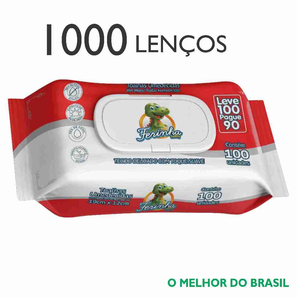 KIT 1000 LENÇOS UMEDECIDOS TOALHAS INFANTIL ATACADO