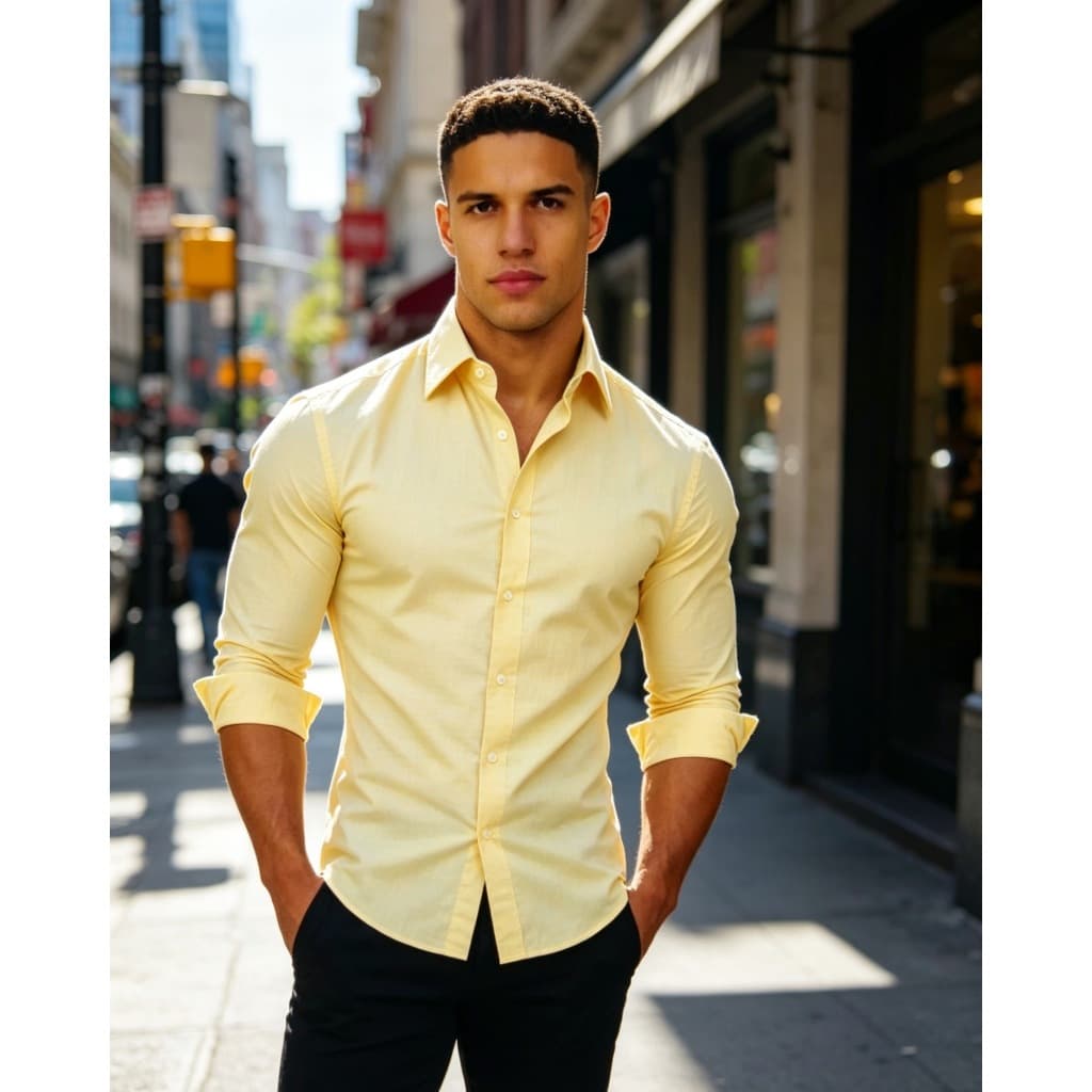 Camisa masculina de manga comprida - 3 em 1: trabalho/visita/lazer