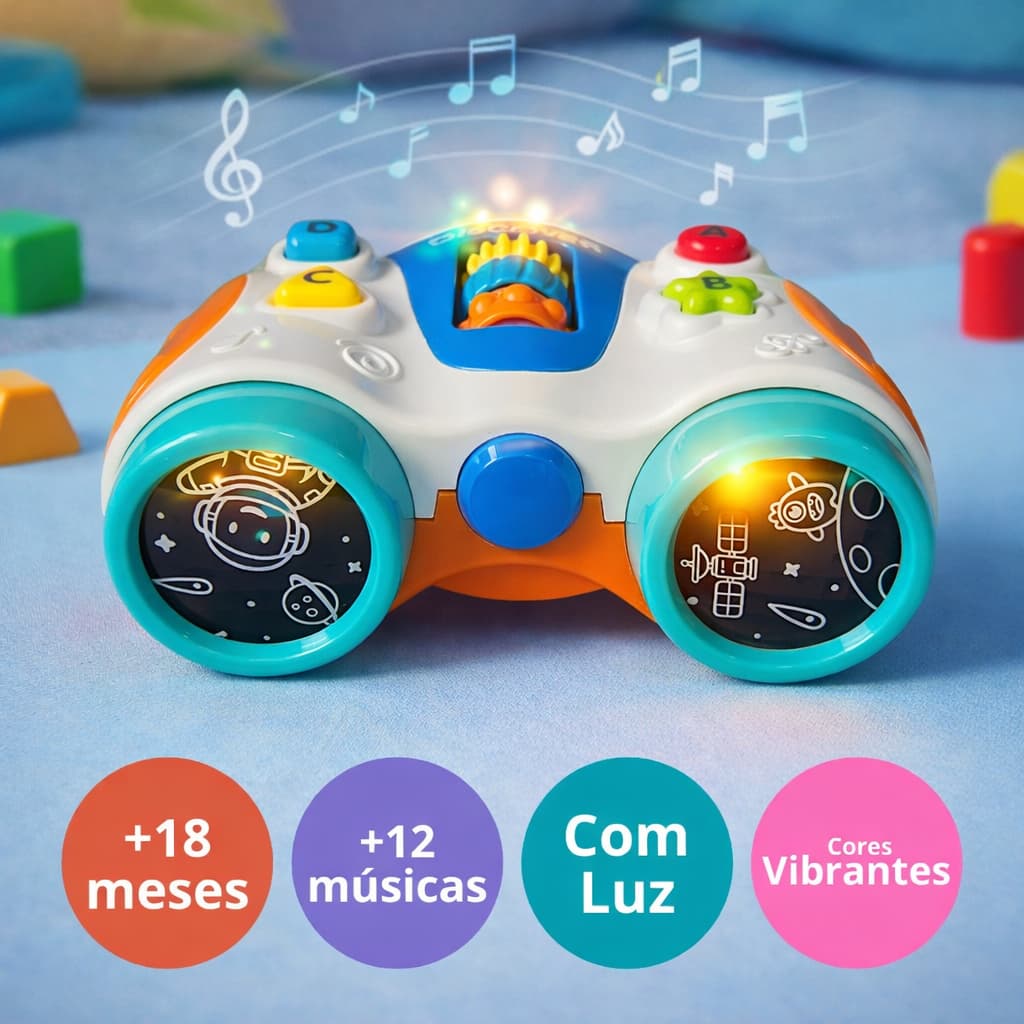 Brinquedo Infantil Binóculo Musical C / Luz E Som - HK Brinquedos
