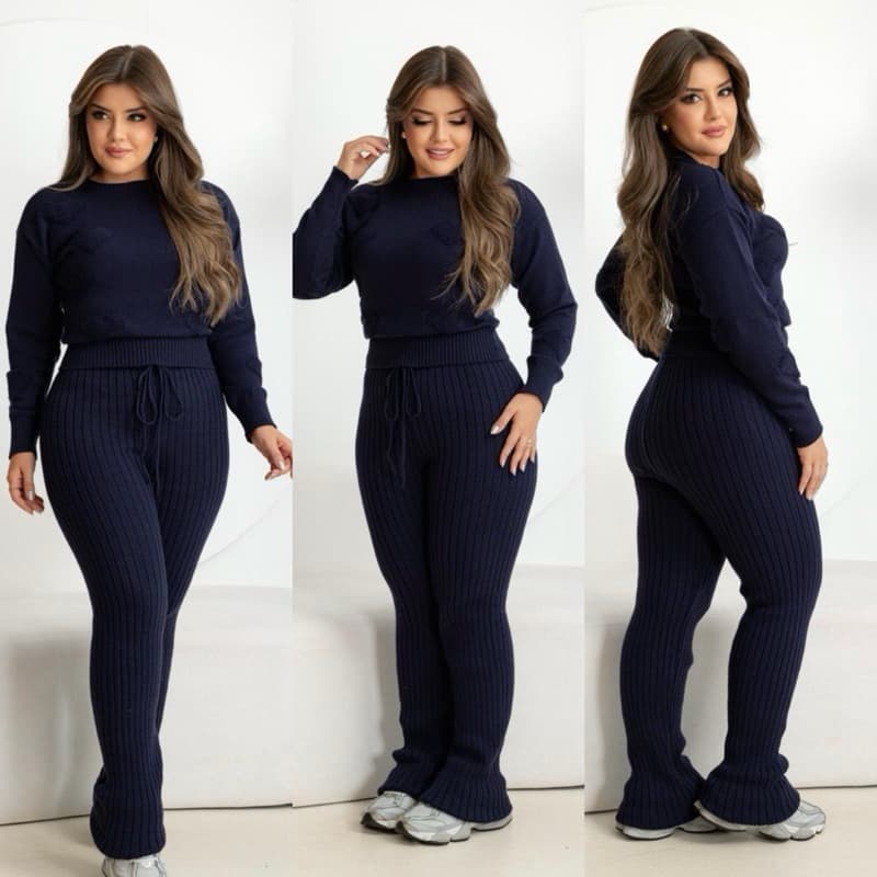 CONJUNTO TRICO MODAL PREMIUM LUXO FEMENINO ELEGANTE MODA EVANGELICA TENDENCIA 2026 INVIERNO