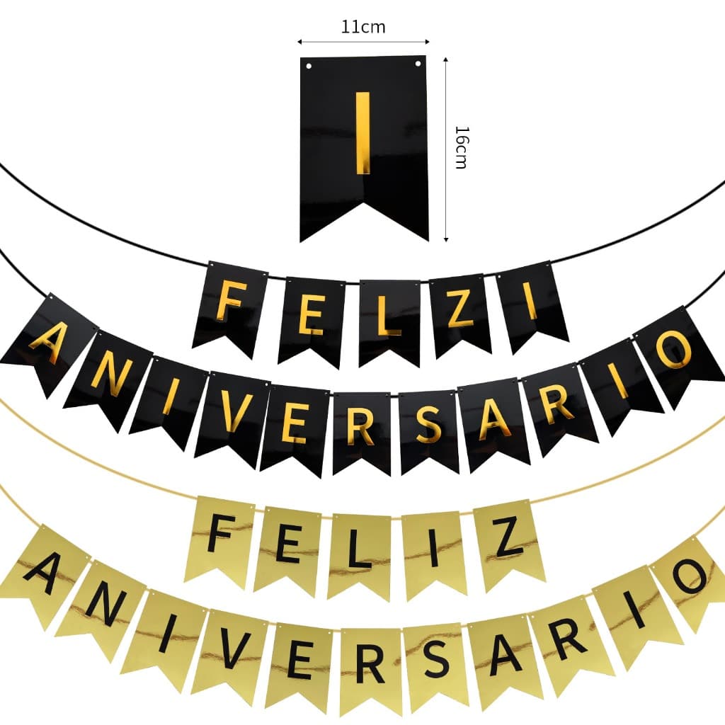 Bandeirinhas Feliz Aniversário - Bandeirolas Coloridas p/ Decoração de Festa - Kit Aniversário