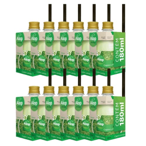 CAIXA com 12 Aromatizadores de Ambiente 180ml - CAPIM LIMÃO