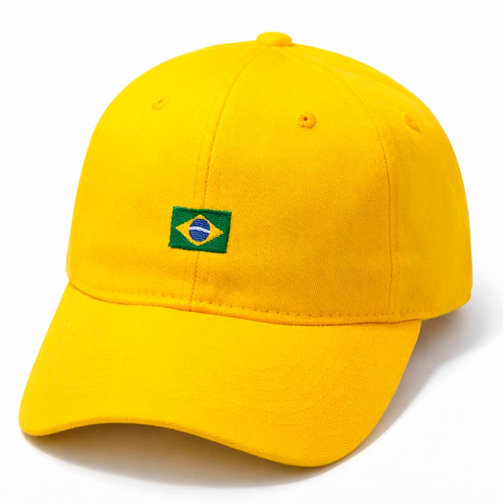Boné Bordado Bandeira Brasil Copa do Mundo Hexa Bone Premium Bandeira Minimalista