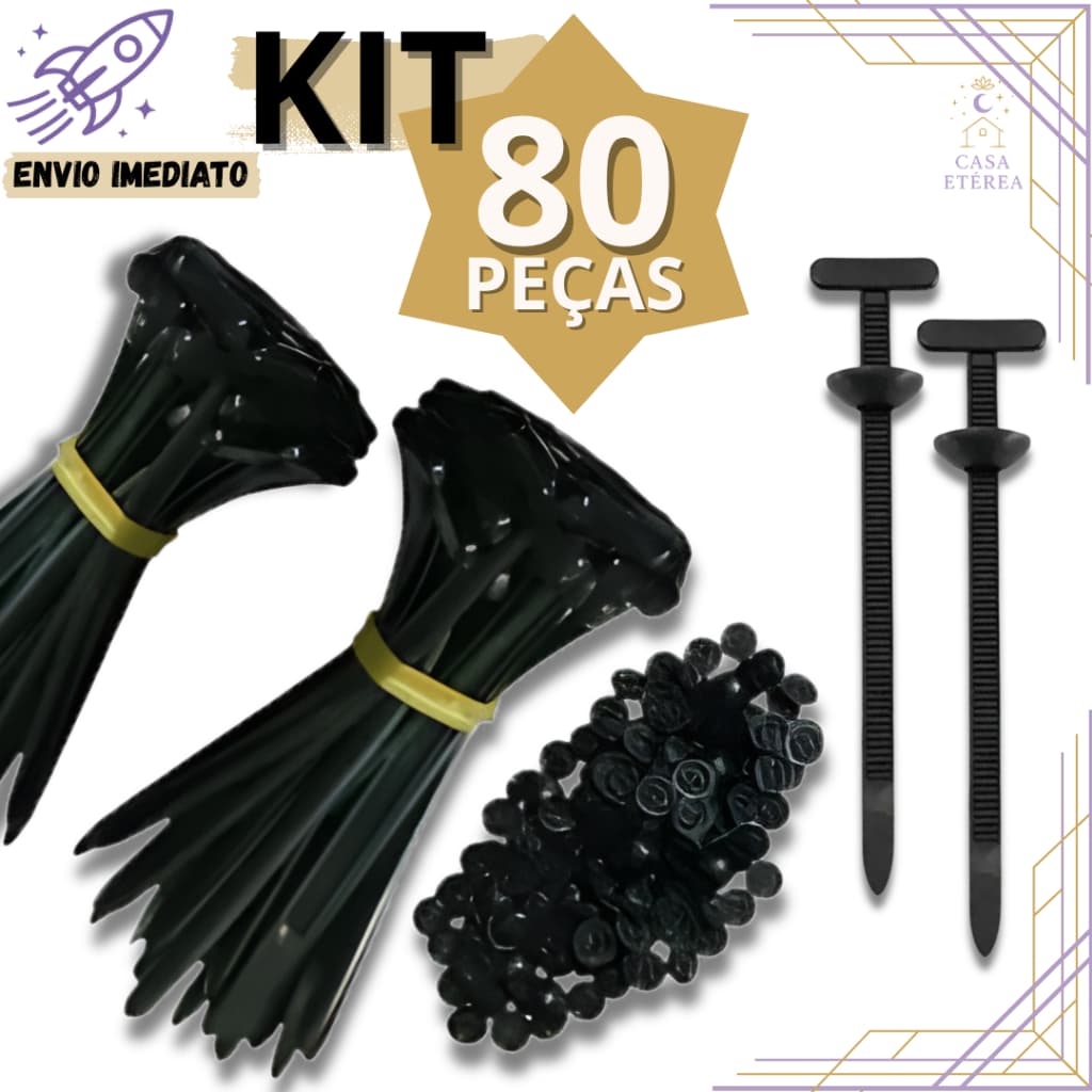 Kit 80/60/40/20 Abraçadeira Nylon 90mmx20mmx5mm Universal Trava Automática Cinta Plástica Automotivo Fios Doméstico
