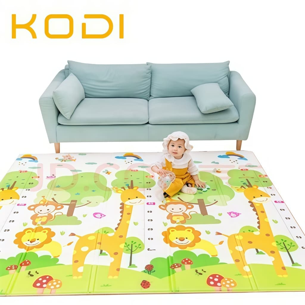 Tapete de Atividades Para Bebes Dobrável Dupla Face Emborrachado Infantil Tatame Urso Cidade-S13