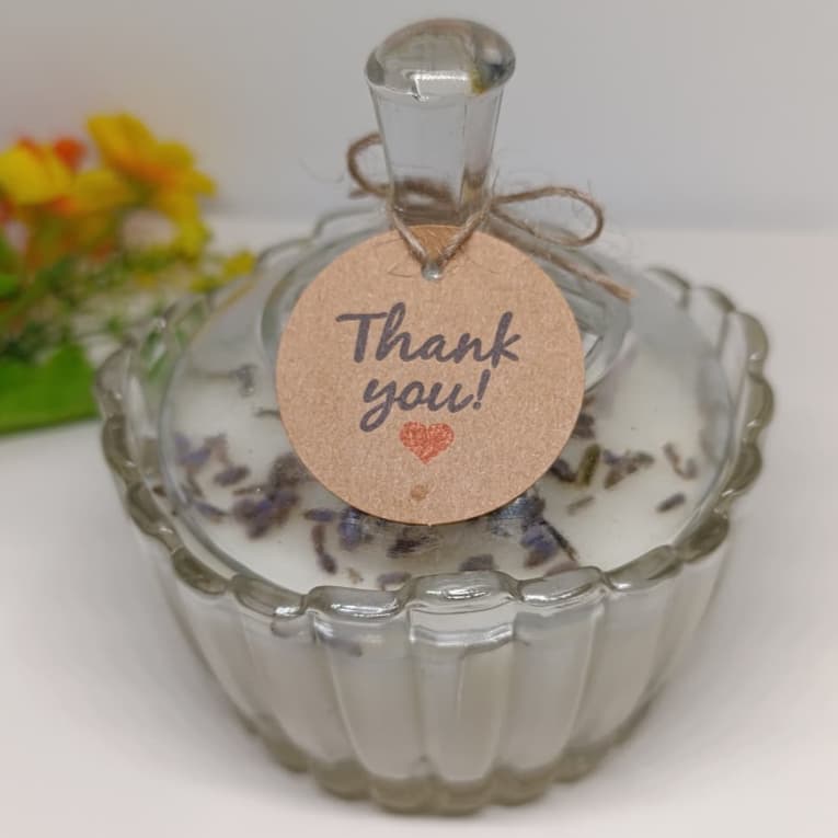 Vela Aromática Bomboniere Vidro | Lavanda Edição Limitada | Vela Decorativa 2 Pavios Cera De Coco 160g Solluna