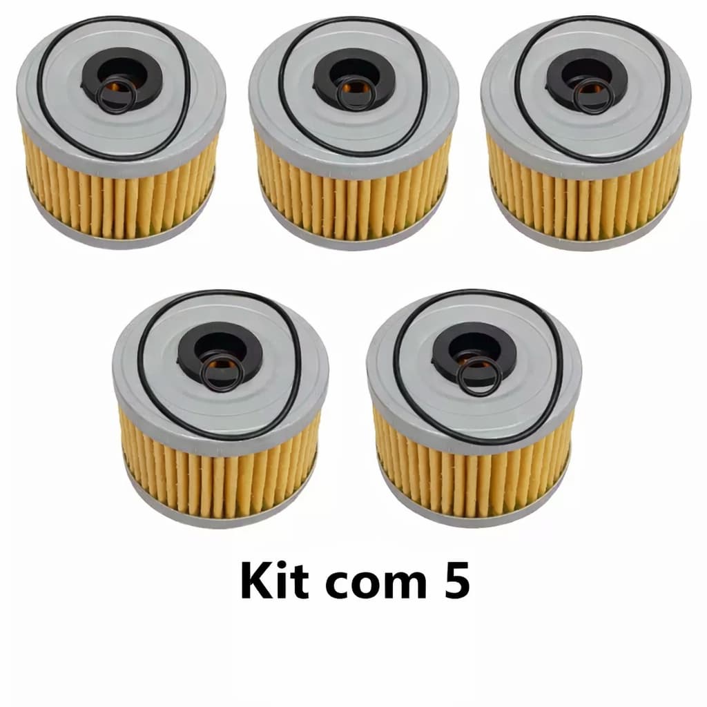 Kit 5 Filtro De Óleo Honda Cbx 250 Twister Cb300 Xr 250 Xre 300 CB 250f (C/Anel Oring)