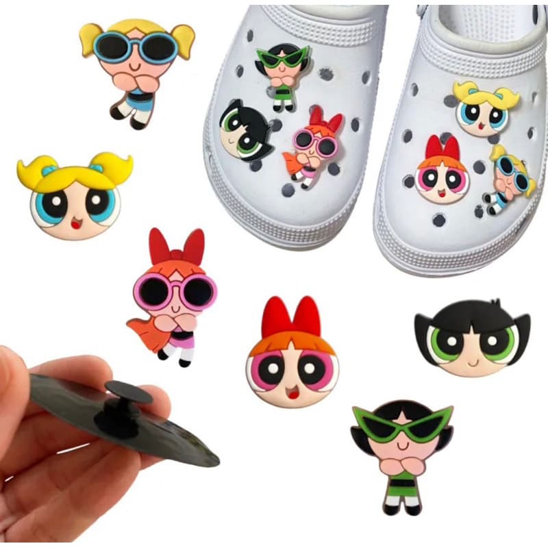 Kit Pins/Bottons Emborrachados Para Babuche - Meninas Super Poderosas