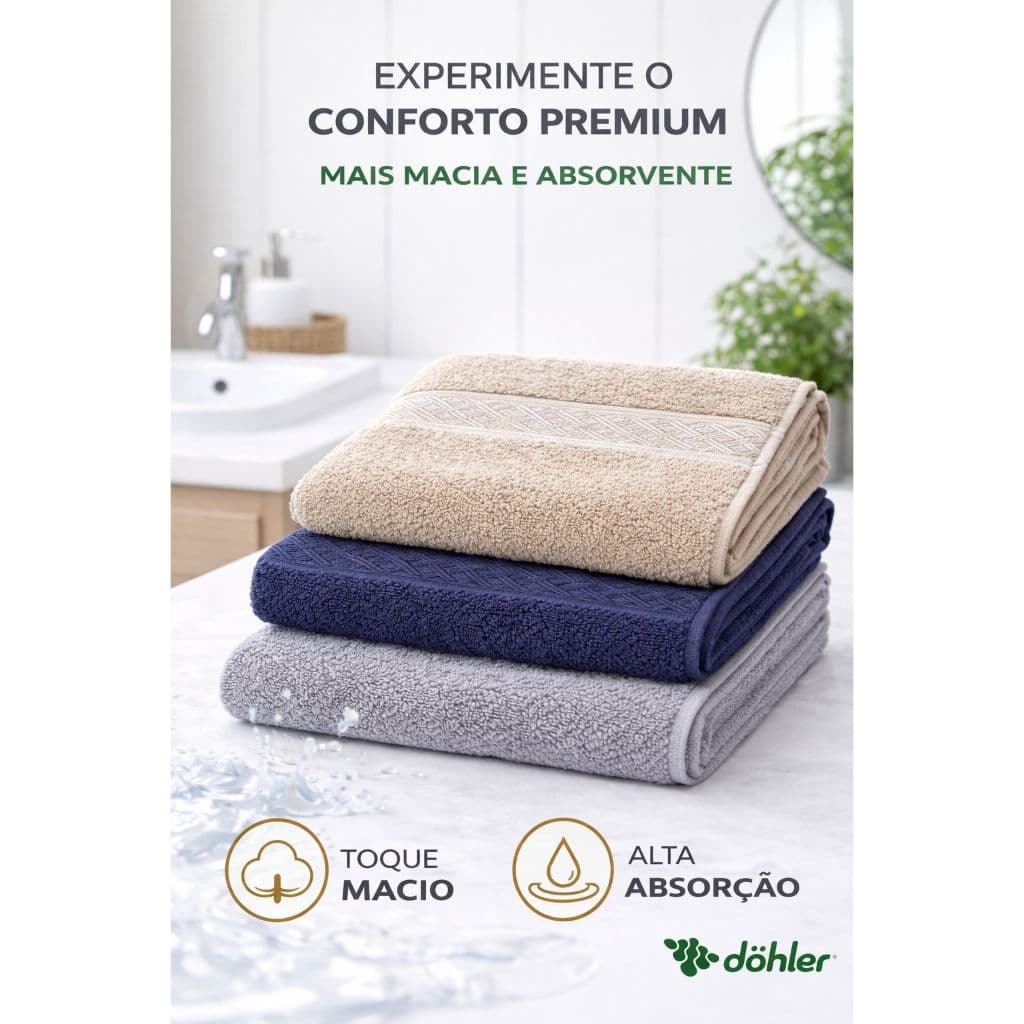 Toalha Rosto Dolher Original Premium Felpuda Macia  de Algodão