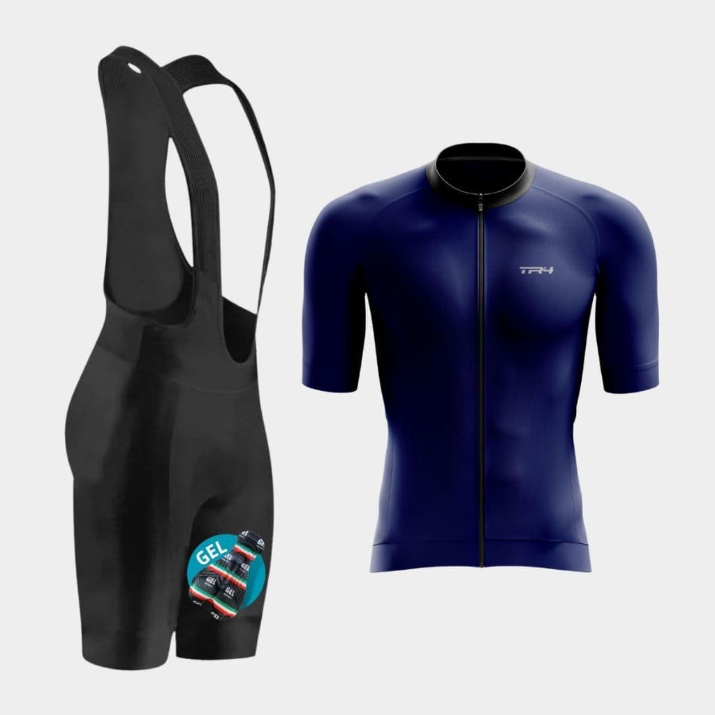 Conjunto Masculino Ciclismo Camisa Premium Zíper Total Bretelle Forro Em Gel Bike Pedal Speed