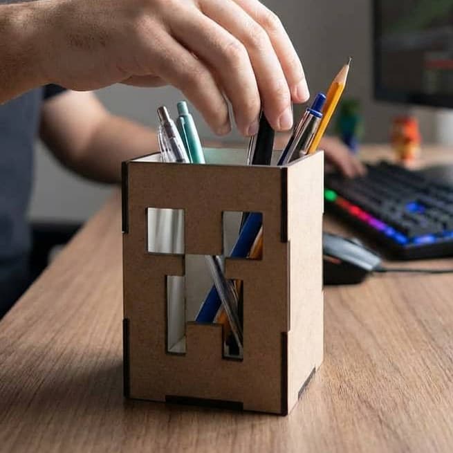 Organizador de Mesa Creeper e Tnt Porta Lápis Decorativo de Mesa Lembrancinha