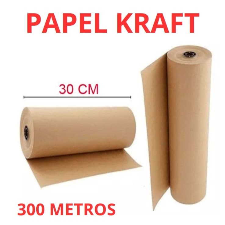 Papel Kraft Bobina 30cm Aprox. 5KG Pardo Embalagem Caixa