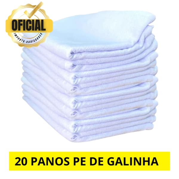 20 Panos de Prato BRANCO Pé de Galinha Alvejado 41 x 66 cm Envio Imediato