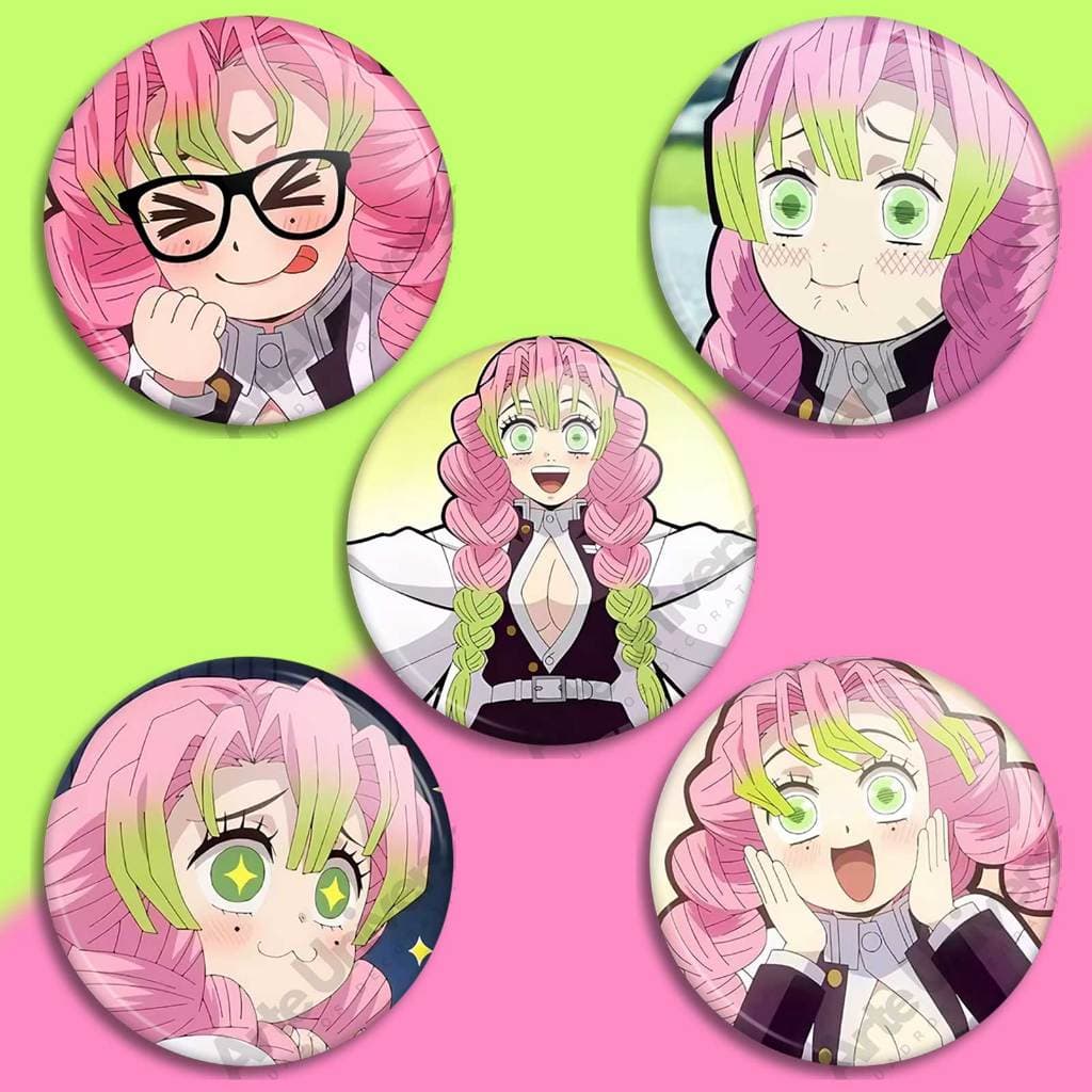Botons Mitsuri Kanroji demon slayer broche Mitsuri kit 5 unidades