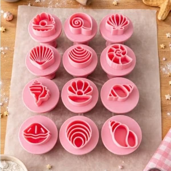 Carimbo Concha Para Biscuit Brigadeiro Cerâmica Fria Tema Praia 3D