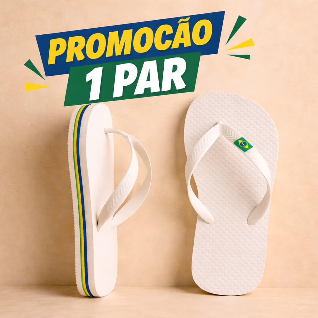 Chinelo Masculino e Feminino de dedo, bandeirinha do brasil com filete