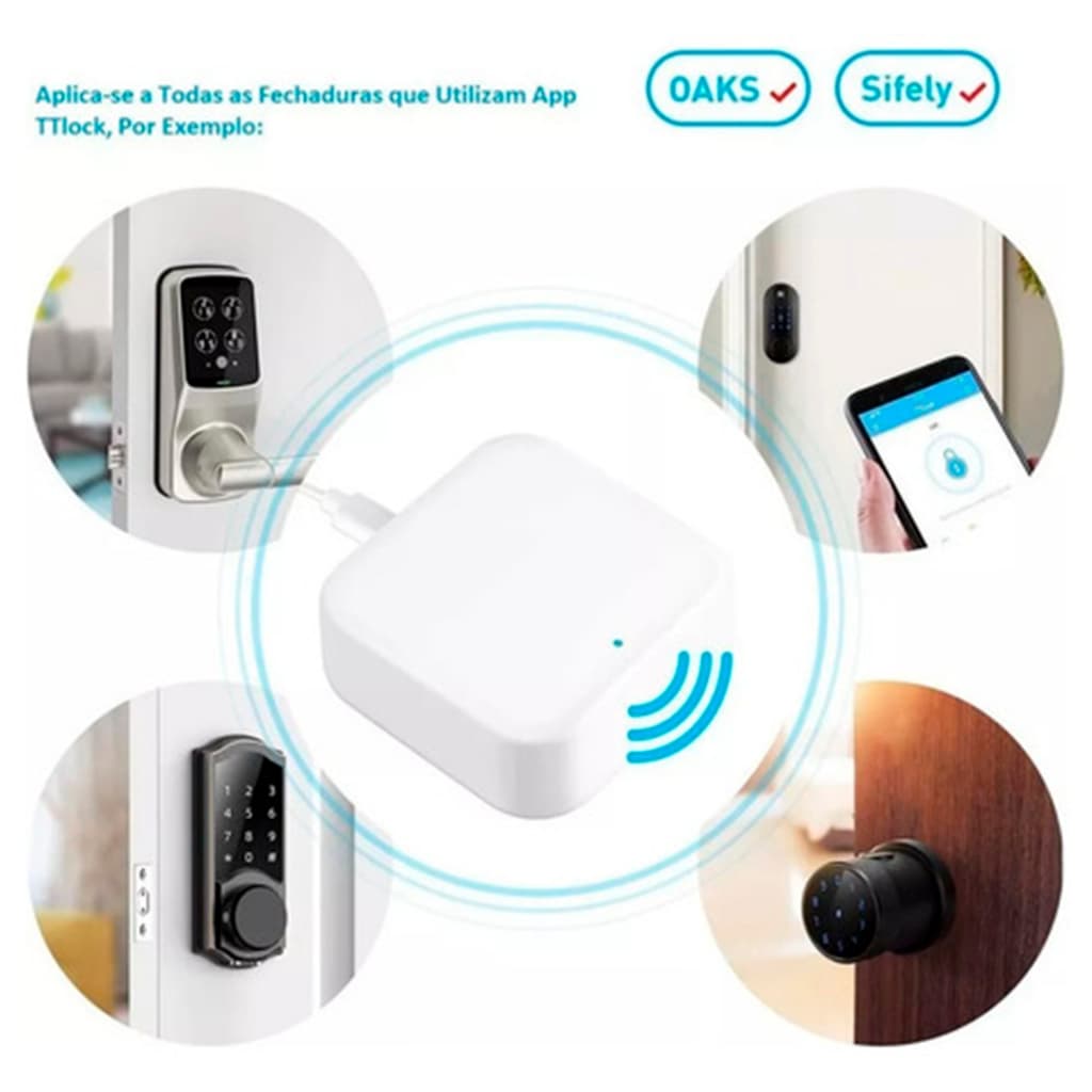 Gateway G2 WiFi Bluetooth TTLock Fechadura Smart Alexa Google Compatível