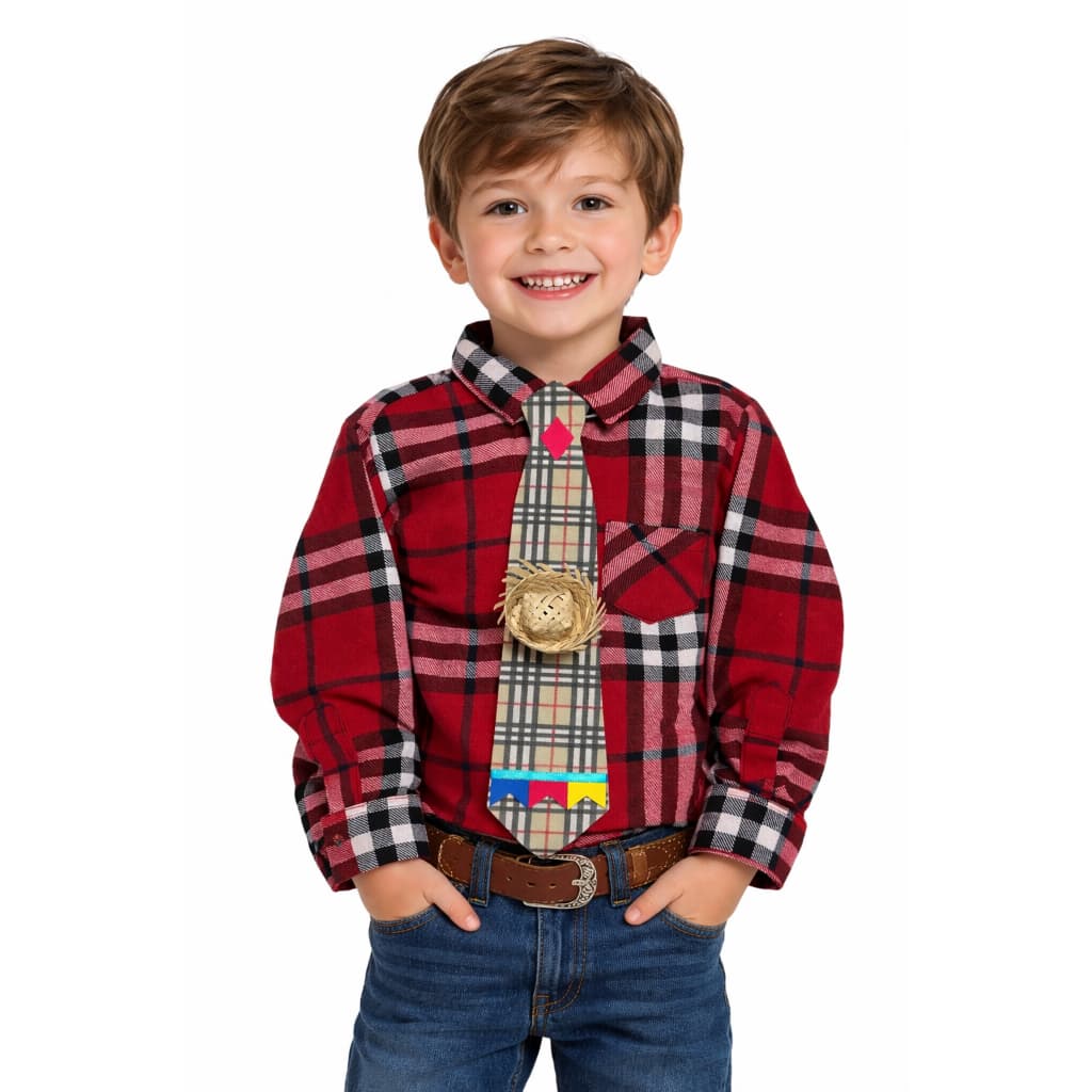 Camisa Xadrez + Gravata Festa Junina Luxo Envio já