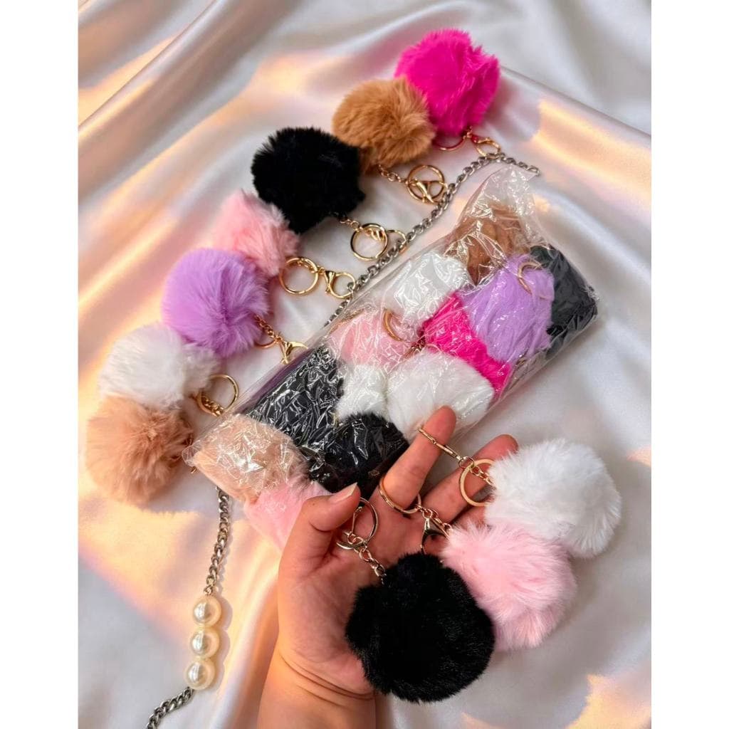 ( 12 PÇS) Chaveiro de Pompom eludo Fofo - Pingente de Pelúcia para Bolsa, Chaveiro Macio para Mochilas e Chaves(TX-10)
