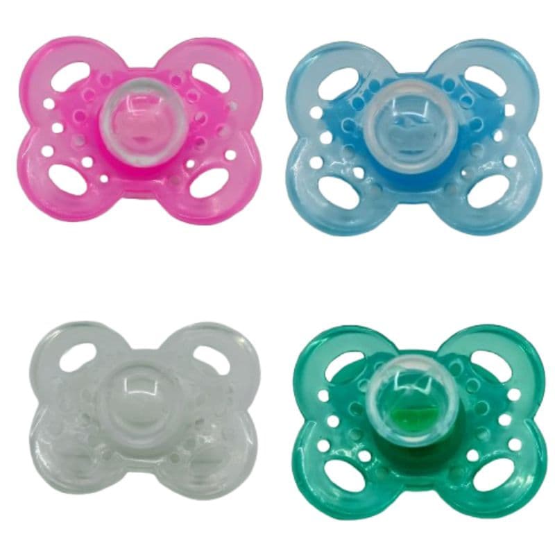 Kit com 3 Chupetas Cristal Bico Redondo Fase 2