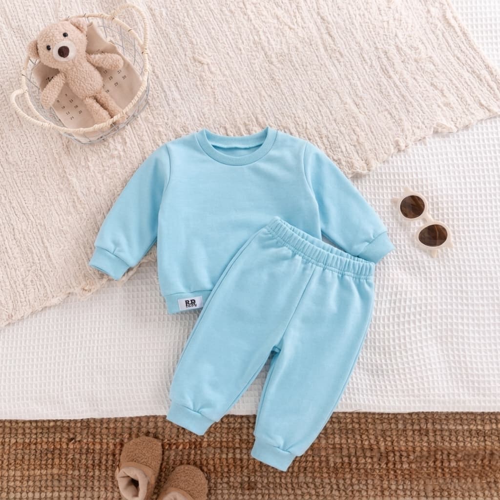 Moletinho Blusa e Calça Infantil com Punho Bebê Menino e Menina Unissex Frio Inverno