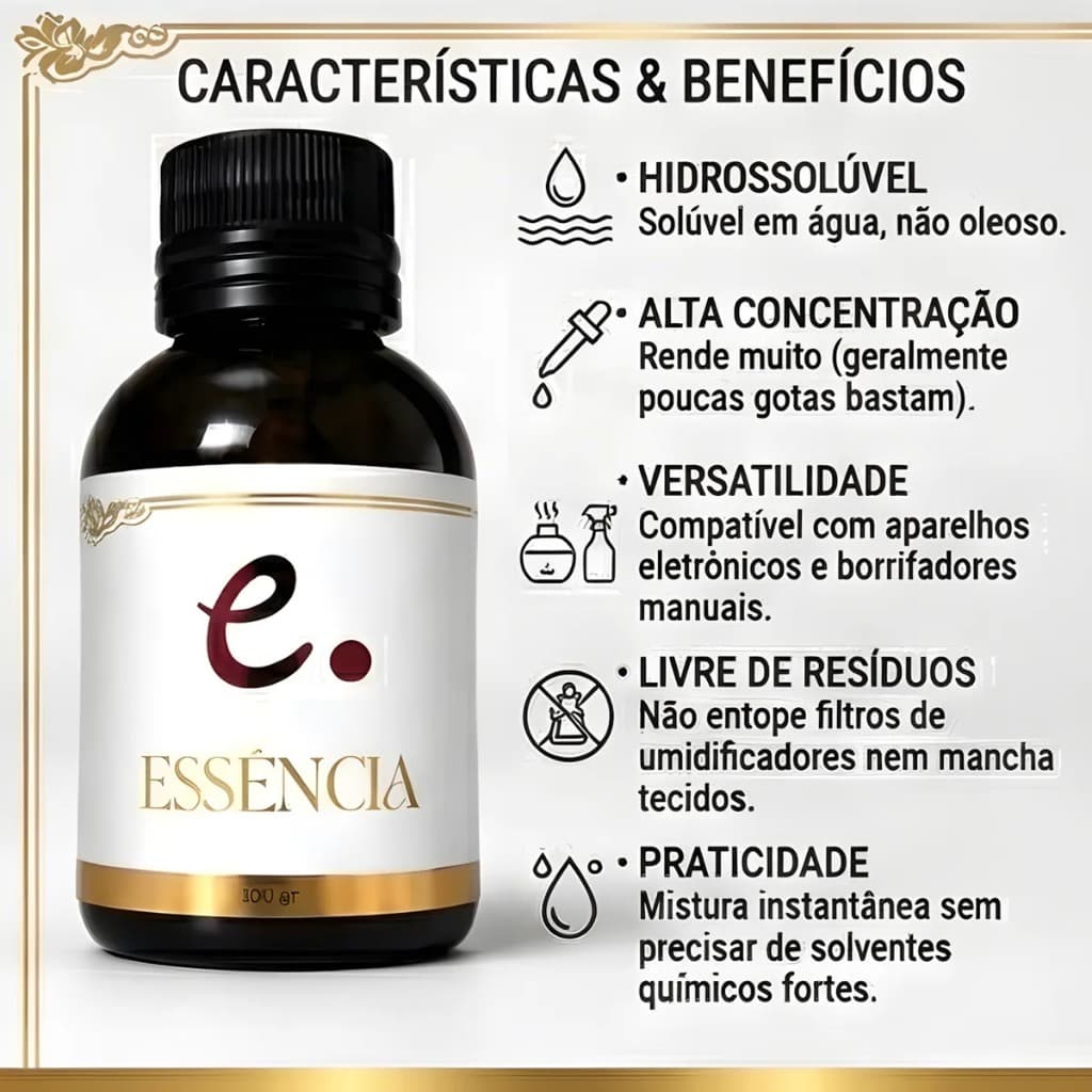 Essência hidrossolúvel para Umidificador e Difusor Elétrico  - 100 G
