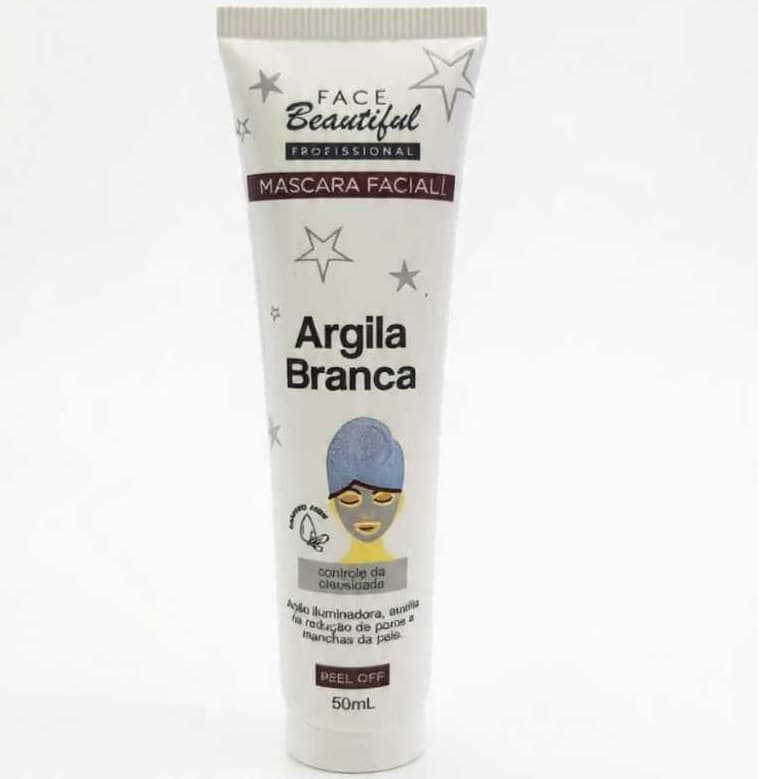 Máscara Facial Peel Off Argila Branca Face Beautiful