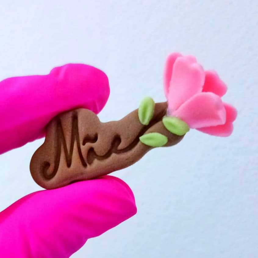Confeitos de açúcar - MOLDURA MÃE - Apliques de açúcar 100% comestíveis - Confeitos Dia da MÃES