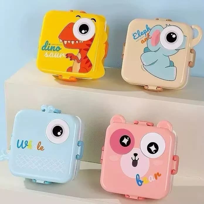 Marmita Infantil com Divisórias, Molheira e Colher de Plástico 1100ml
