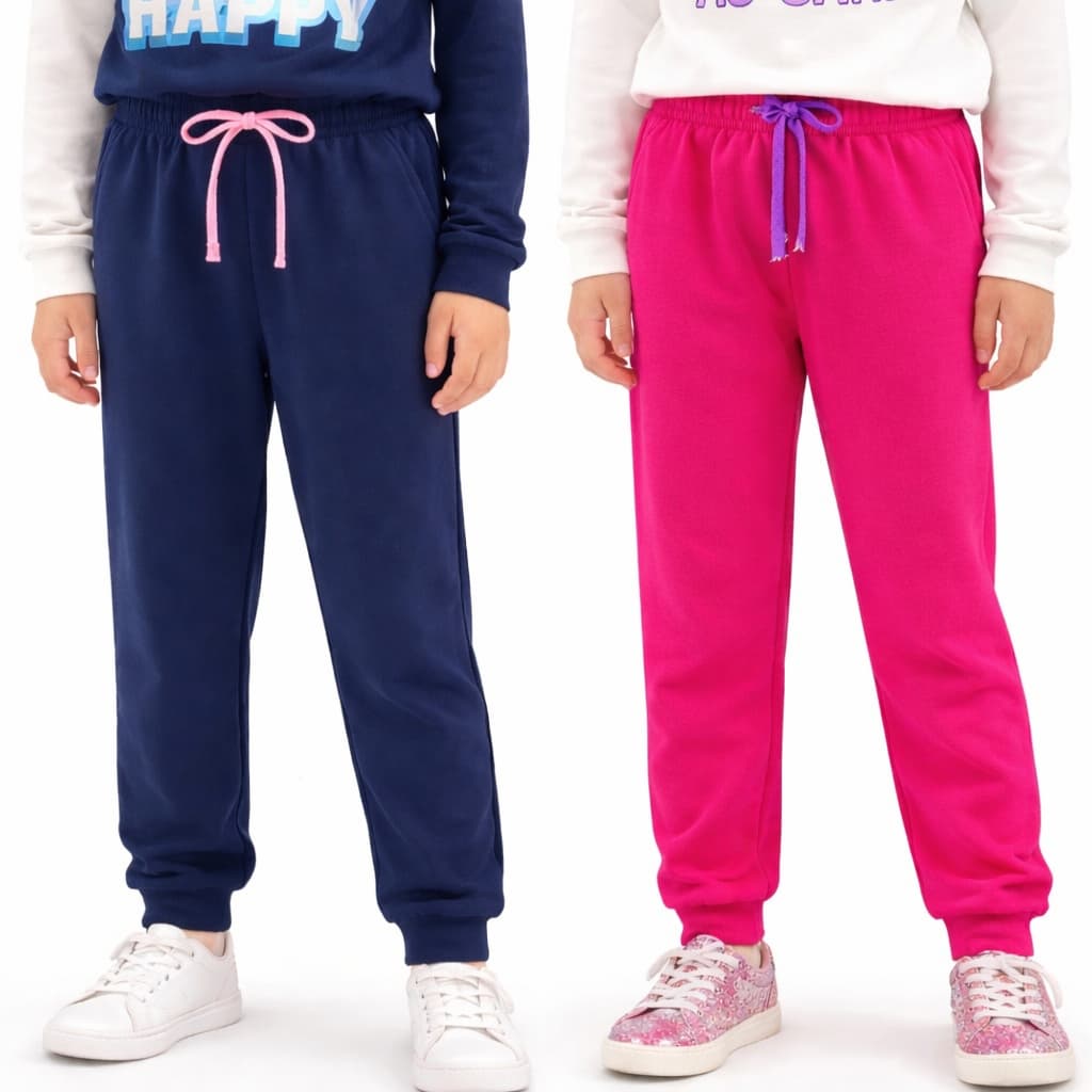 Kit 2 Calça Infantil Menina Moletom - Tamanho 1 ao 14 Promoção de Hoje