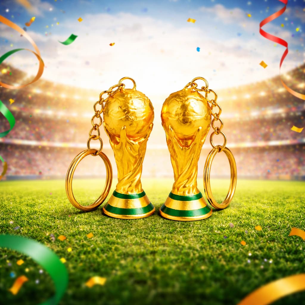 Chaveiros Taça da Copa do Mundo Dourado Lembrancinha Futebol Envio Imediato!