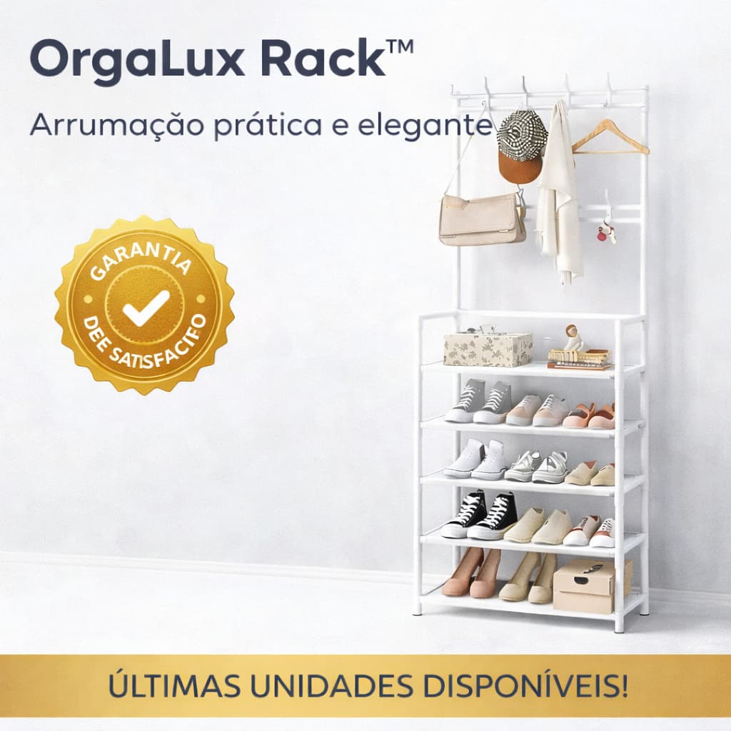 Organizador de Sapatos 5 Níveis Cabideiro Rack Multiuso Prateleira Roupas Bolsas Lavanderia