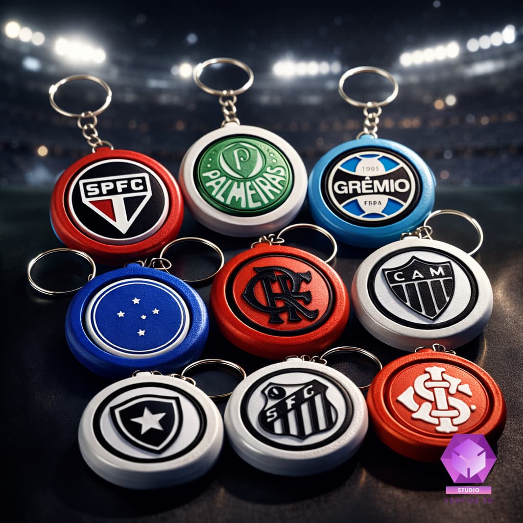 Chaveiro Giratório Times Brasileiros Premium 360° Presente Torcedor Futebol