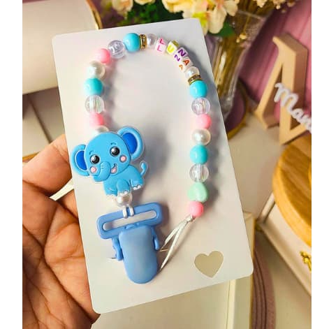 Prendedor de Chupeta elefante bebe criança, infantil, prendedor de bico ,  PRENDEDOR INFANTIL CHUPETA ELEFANTINHO.