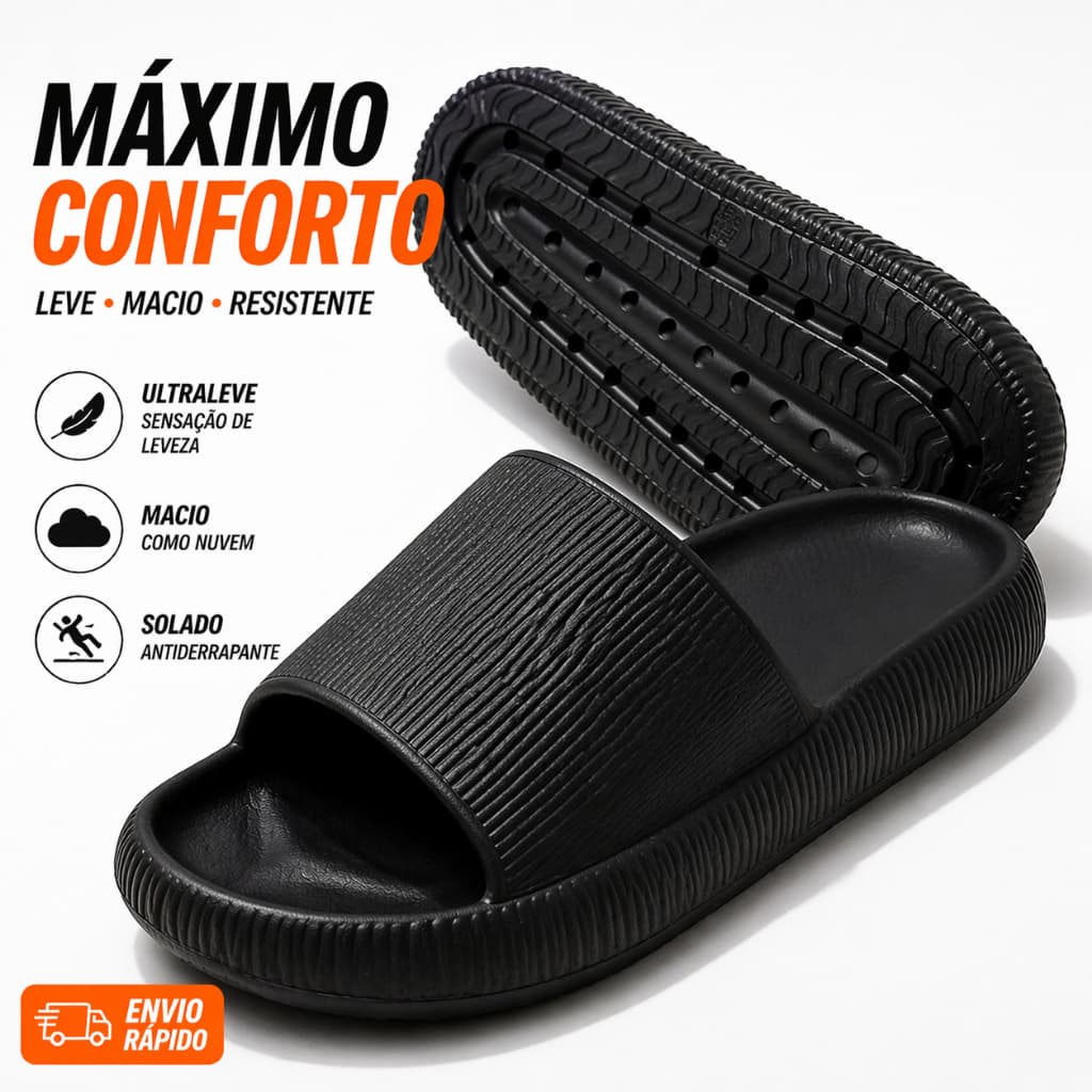Chinelo Slide Unissex Confortável Leve Macio