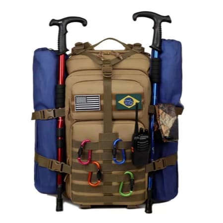 Mochila Militar Tática Impermeável 50 Litros Grande Reforçada com Brinde Bandeira