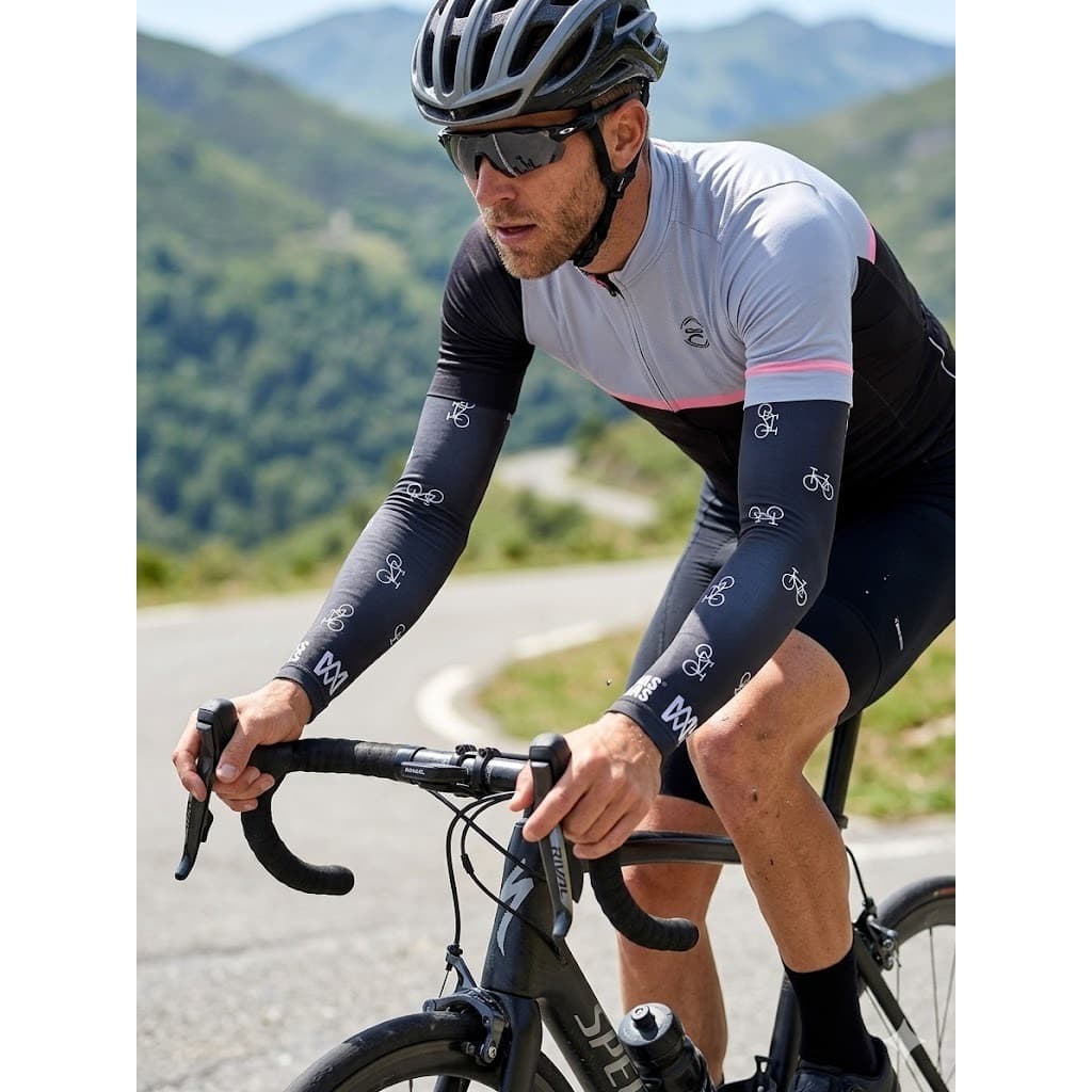 Manguito Ciclismo Meias&meias com Proteção UV Desenhos de Bike
