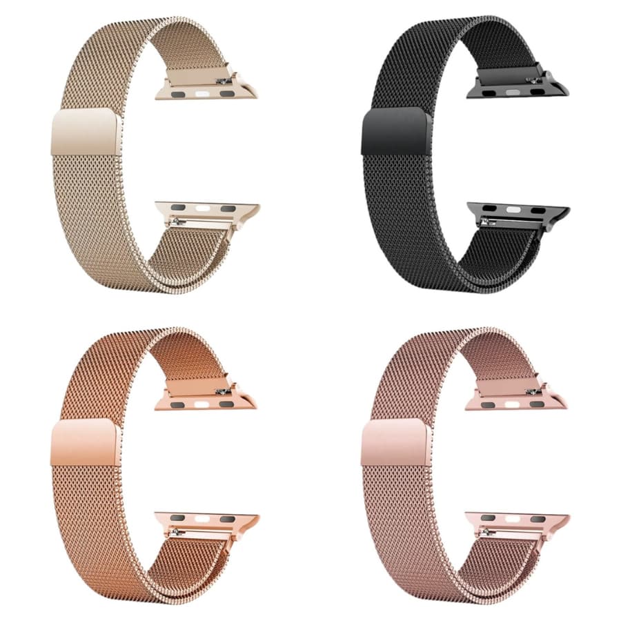 Pulseira De Metal Milanesa Magnética Para Smartwatch 38mm 40mm 41mm Aço Inoxidável   Luxo Compatível