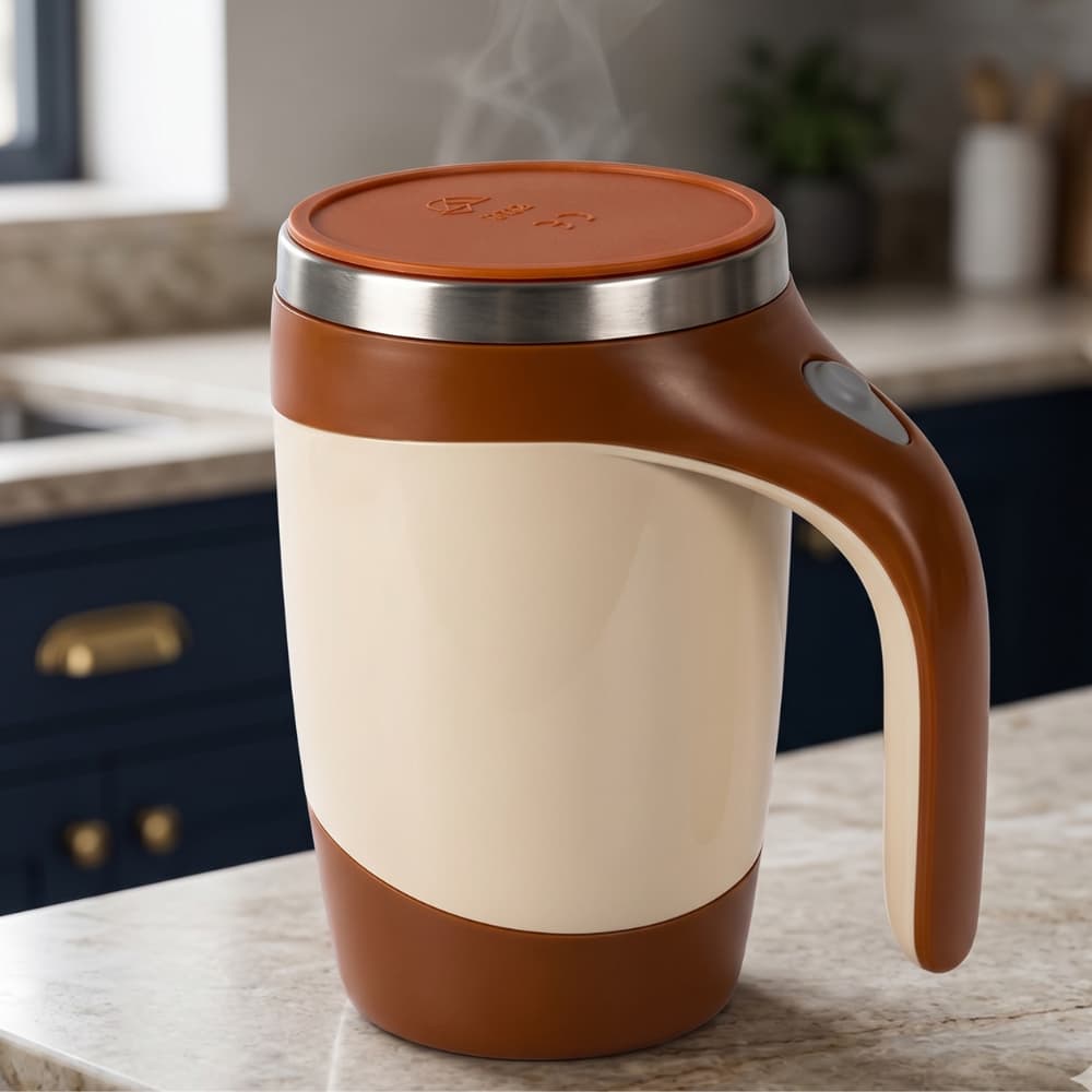 Caneca Mixer Térmica Inox 380ml Elétrica Automática MIsutadora Copo Magnético Café - Cor Sortida